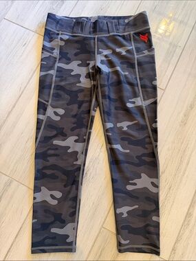 Gray Camo Women's tactical  Leggings with Pockets and belt loops